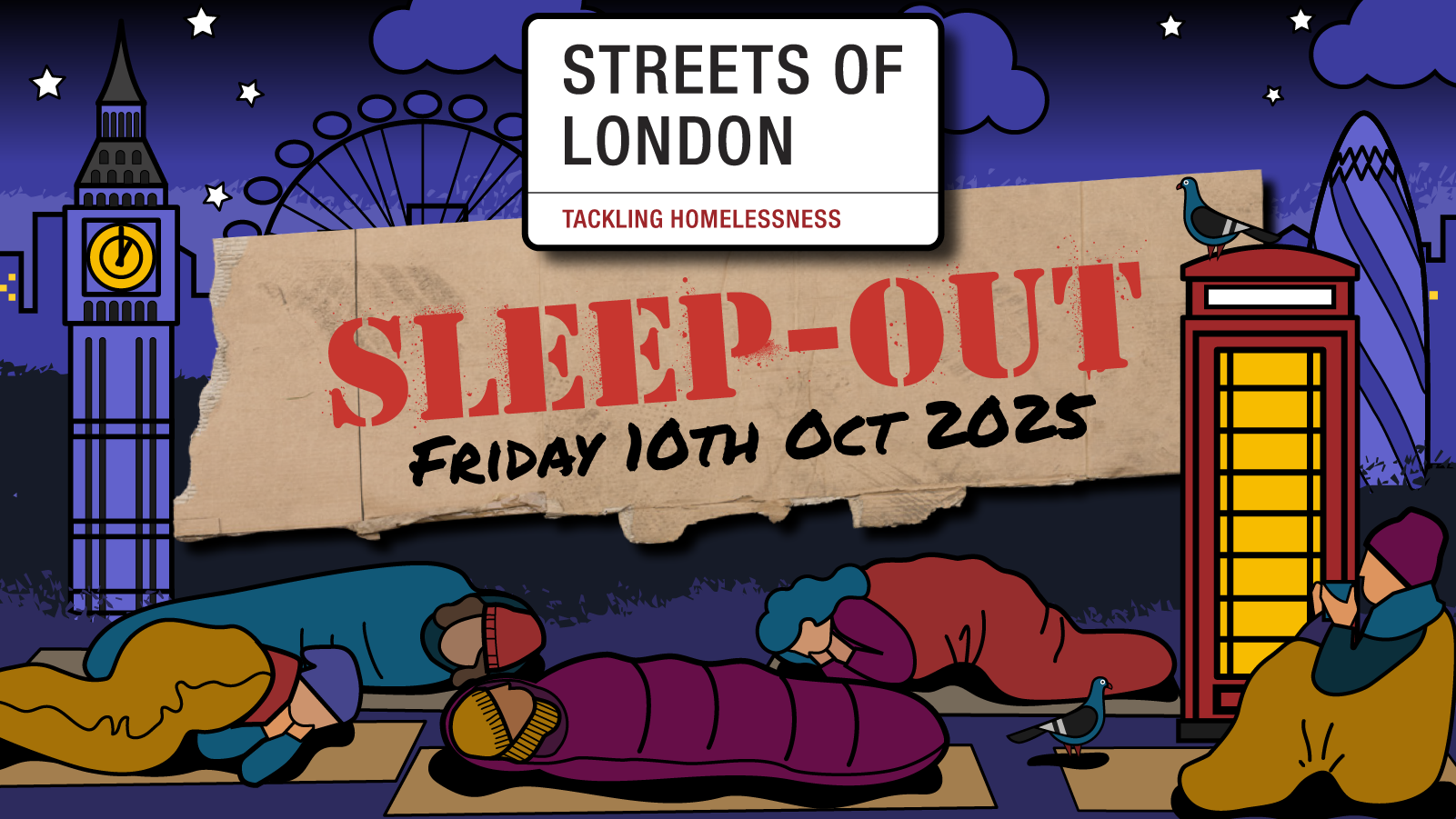 Streets of London sleep out graphics