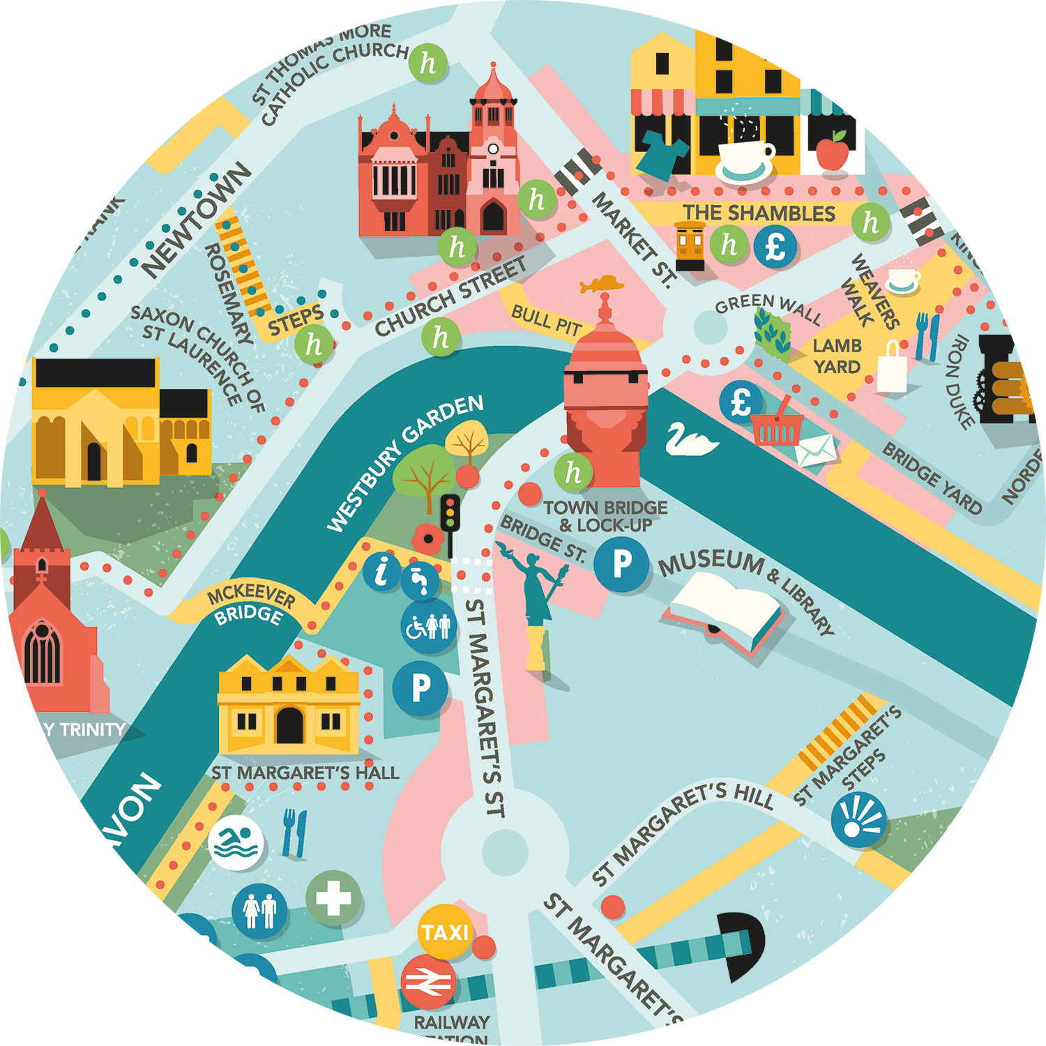 Bradford on Avon town map detail