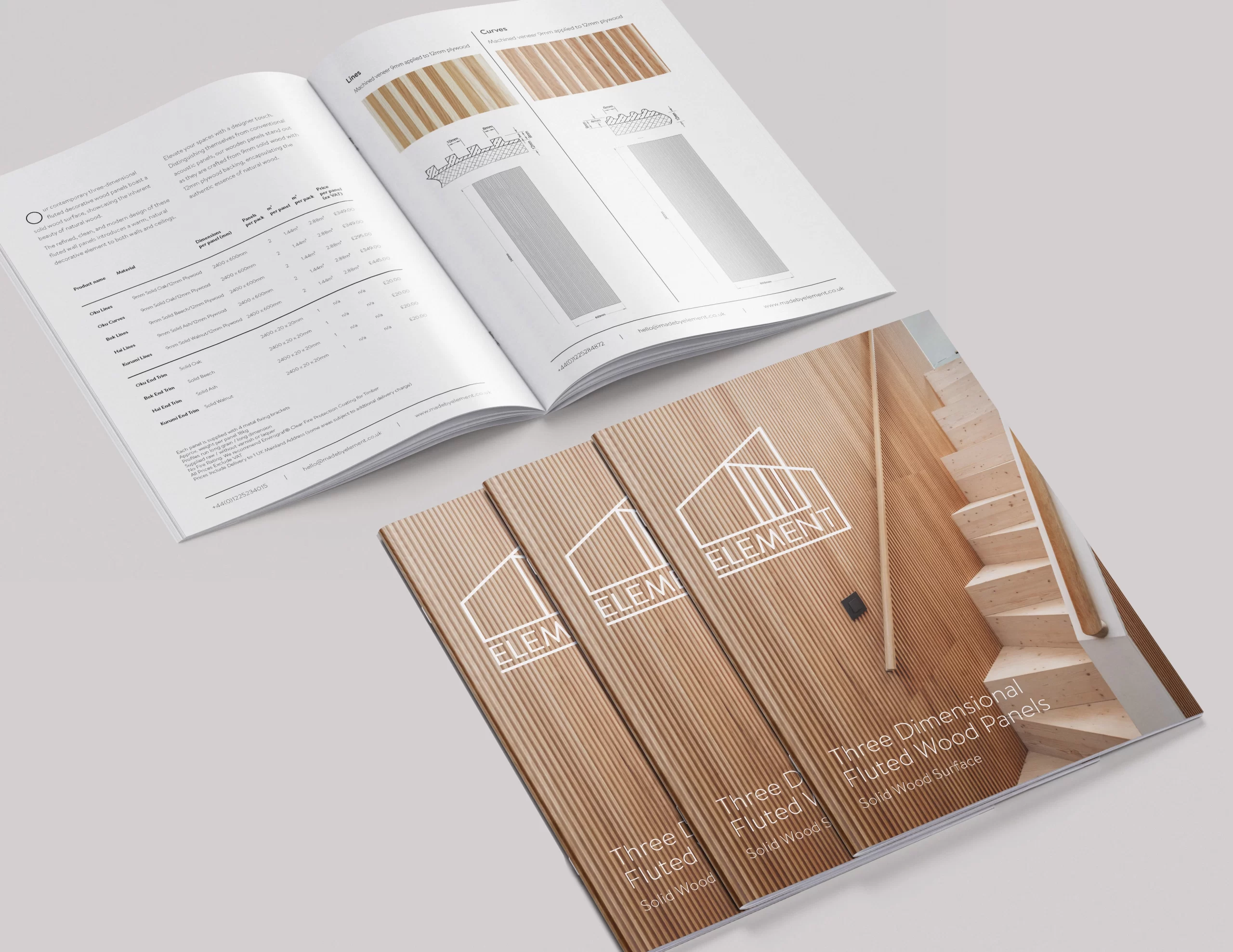 Element solid wood panels. A4 brochure