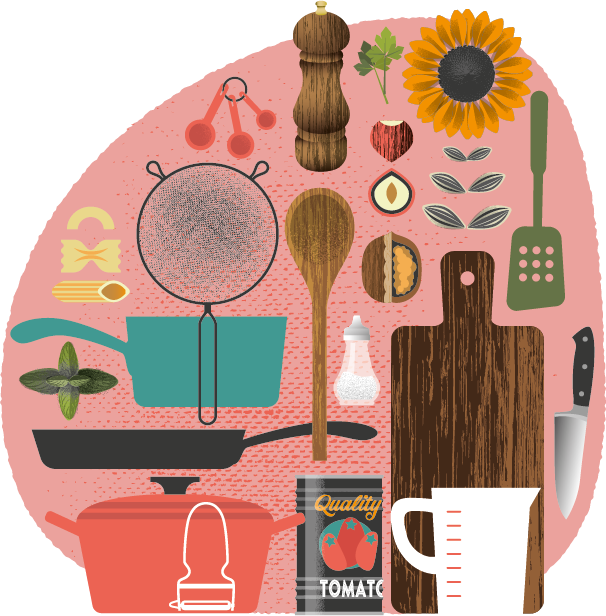 Kick Sugar kitchen essentials illustration