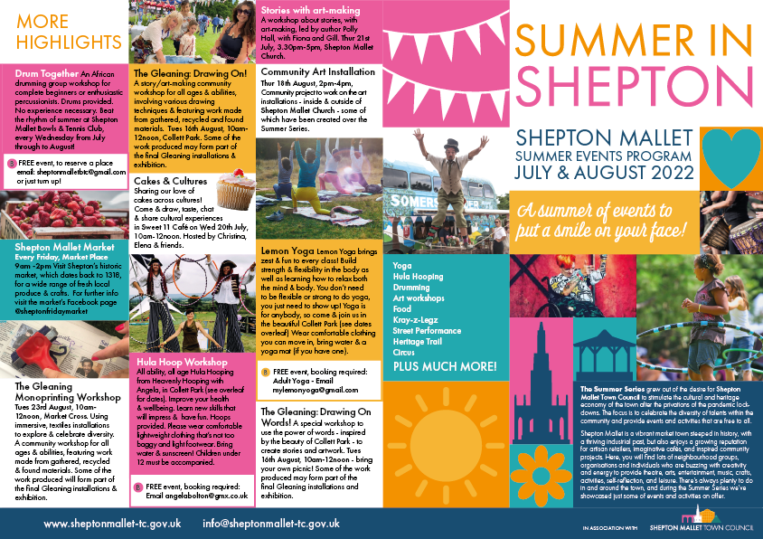 SHepton Mallet town council summer events programme
