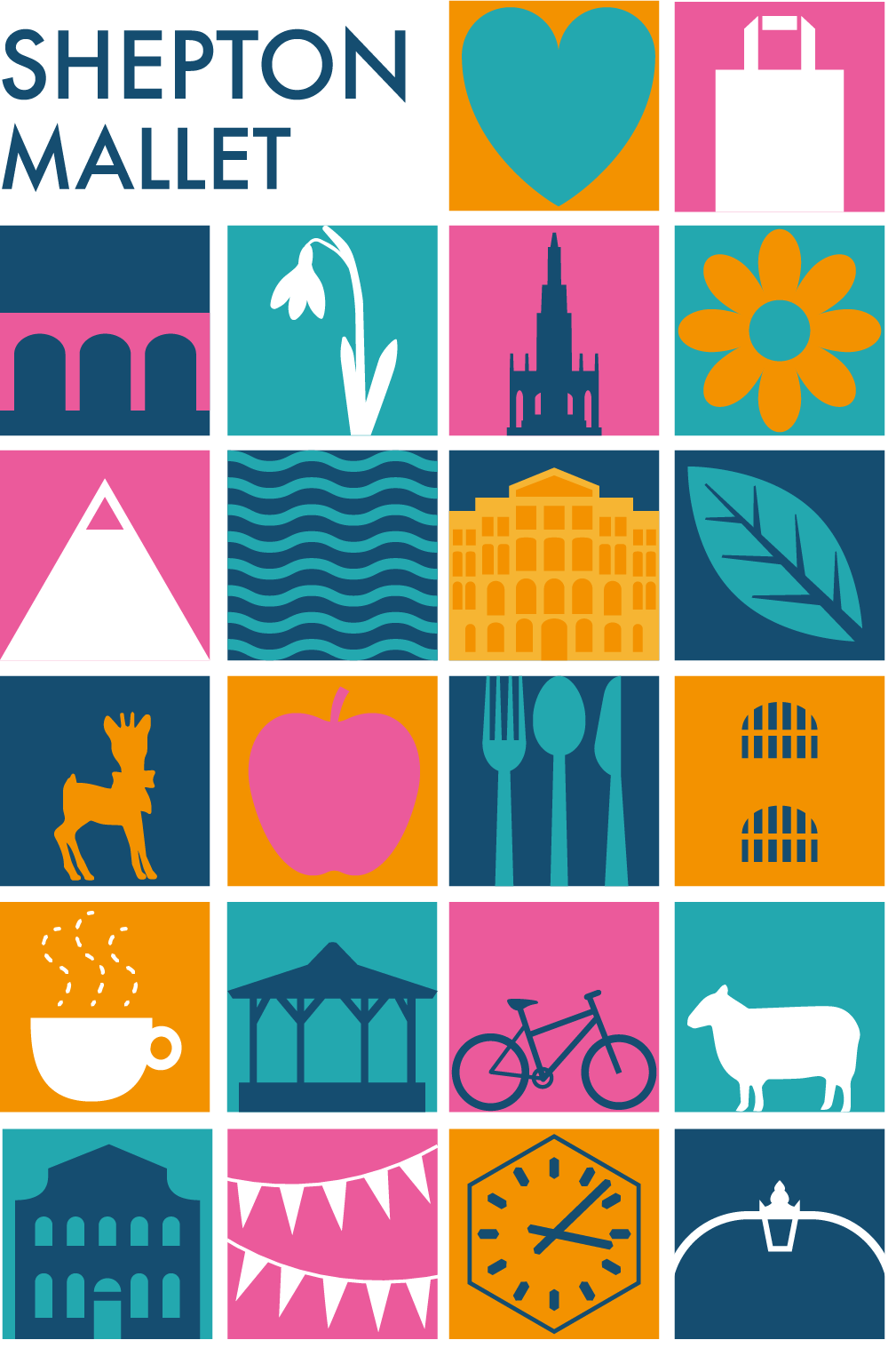 Shepton Mallet visual identity 'tiles'